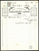 Delcampe - Rechnung Wien 1896, Ferdinand Lazar, Galanteriewaren-Handlung, Firmenlogo Und Revolver - Austria
