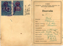 Delcampe - 1946. F.N.R. Jugoslavija, Narodna Republika Hrvatska, Sušak. Official Permit For Crossing From Sušak To Rijeka - Historical Documents