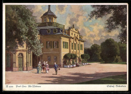 Delcampe - Künstler-AK Weimar / Thür., Schloss Belvedere - Weimar