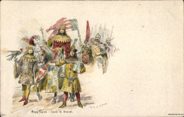 Delcampe - Entier Postal Lithographie Nagy Lajos, Ludwig I. Von Ungarn Und Kroatien, Louis Le Grand, Soldaten - Sonstige & Ohne Zuordnung