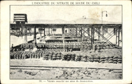 Delcampe - CPA Industrie Du Nitrate De Soude Du Chili, Nitrate Ensache Sur Aires De Dessication - Chile