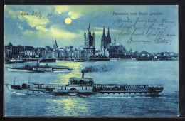 Delcampe - AK Köln, Panorama Vom Rhein Gesehen, Kölner Dom, Dampfschiffe - Koeln