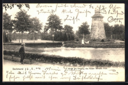 Delcampe - AK Dortmund, Partie Am Eingang Des Kaiser Wilhelm Hain - Dortmund