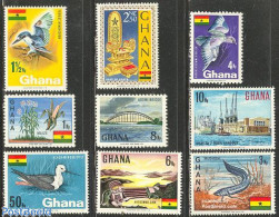 Delcampe - Ghana 1967 Definitives 9v, Mint NH, Nature - Birds - Fish - Art - Bridges And Tunnels - Kingfishers - Fische