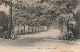 Delcampe - FRANCE - Ruffec - Promenades - Bâtiment - Muret De Pierre - Arbres - Bancs - Animé - Carte Postale Ancienne - Ruffec
