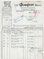 Delcampe - 1941  FACTURE ETS PEUGEOT FRERES A PARIS - M.MASTEAU A POITIERS - 1900 – 1949