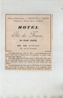 Delcampe - Tanger Hôtel Ile De France Bar Cintra Unger Riff Hôtel Villa De France  1952 - Non Classés