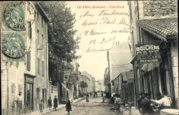 Delcampe - CPA Le Teil Ardèche, Cote Nord, Boucherie, Cafe De La Gare - Sonstige & Ohne Zuordnung