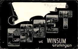 Delcampe - Buchstaben CPA Winsum Groningen Niederlande, Hoofdstraat - Sonstige & Ohne Zuordnung