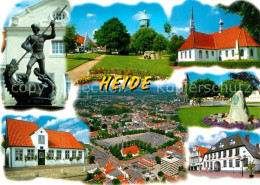 Delcampe - Heide Holstein Drachentoeter Skulptur Wasserturm Kirche Fliegeraufnahme Park - Heide