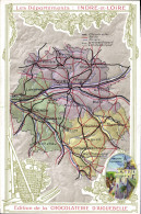 Delcampe - CPA Carte Geographique Chocolaterie D'Aiguebelle Indre Et Loire - Maps