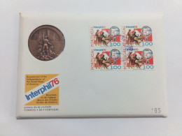 Delcampe - PORTUGAL - INTERPHIL 76 - Bicentenário Da Independência Dos Estados Unidos Da América - FDC
