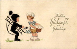 Delcampe - Artiste CPA Glückwunsch Geburtstag, Schornsteinfeger - Geburtstag