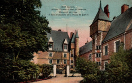 Delcampe - GIEN, ANCIEN CHATEAU D ANNE DE BEAUJEU, LA SOUS PREFECTURE ET LE PALAIS DE JUSTICE COULEUR  REF 42734 - Gien