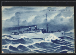 Delcampe - Künstler-AK Le Paquebot Canada En Mer - Dampfer