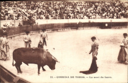 Delcampe - CPA Corrida Course De Taureaux La Mort Du Fauve - Stierkampf