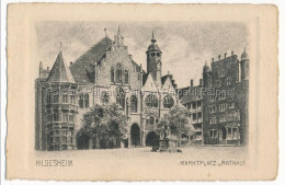 Delcampe - Hildesheim MarktPlatz Und Rathaus  Handgepresster Kupferdruck Kupferstich - Hildesheim