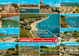 Delcampe - Groemitz Ostseebad Fliegeraufnahme Hafen Schwimmbad Strand Promenade - Groemitz