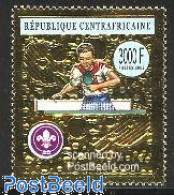 Delcampe - Central Africa 2002 Scouting, Table Tennis 1v Gold, Mint NH, Sport - Scouting - Sport (other And Mixed) - Table Tennis - Tischtennis