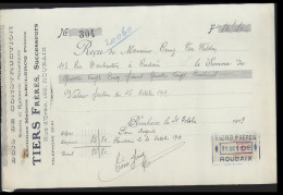 Delcampe - Bois- Tiers Frères Rue D'oran à Roubaix M.van Welden 31-10-1919 - Wechsel