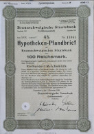 Delcampe - Braunnschweigische Staatsbank - 4 % Hypotheken-Pfandbrief - 100 RM - 1940 - Banque & Assurance