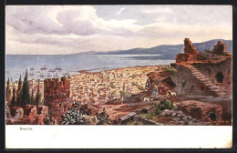 Delcampe - Künstler-AK Smyrna / Smyrne, Panoramablick Auf Die Stadt - Turkije