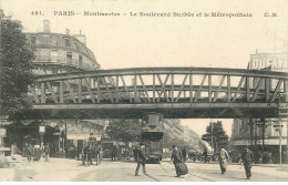Delcampe - PARIS  Boulevard Barbès Et Le  Metropolitain - Pariser Métro, Bahnhöfe