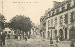 Delcampe - COTES D'ARMOR   PONTRIEUX  Un Coin De La Place De La Mairie - Pontrieux