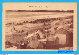 Delcampe - ** SAINT-GILLES CROIX De VIE (Vendée) LA PLAGE ** 1930 ** .  // ANIMÉE - Saint Gilles Croix De Vie