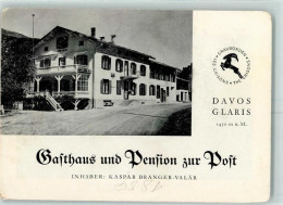 Delcampe - 7277 Davos Glaris Faltprospekt Gasthaus Zur Post - 13804429 - Davos