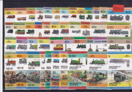 Delcampe - Train Locomotives Selection Grenadines, Nevis, Tuvalu Etc Mint Pair Stamps XA24 - Non Classés