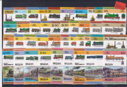 Delcampe - Train Locomotives Selection Mostly Grenadines, Bequia Mint Pair Stamps XA24 - Non Classés
