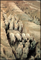 Delcampe - Vintage China Terracotta Army Warriors Xi'an Museum Postcard Chrome 1980s K004 - China
