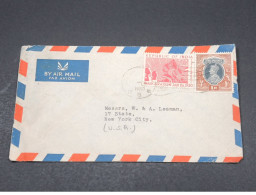 Delcampe - INDE - Enveloppe De Calcutta Pour New York En 1950 , Affranchissement Plaisant - L 17341 - Lettres & Documents