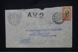 Delcampe - SIAM - Affranchissement Recto/ Verso Sur Enveloppe De Bangkok Pour La Suisse En 1947 - L 110003 - Siam