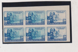 Delcampe - CROATIA WW II Legions In Russia Great Proof +  Error Bloc Of 6 MNH - Croatie