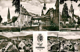 Delcampe - Ettlingen Herz Jesu Kirche Panorama Albpartie Sankt Martins Kirche Lauerturm - Ettlingen