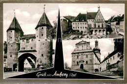 Delcampe - Amberg Oberpfalz Stadttor Kirche Marktplatz - Amberg