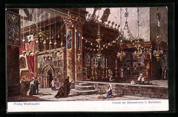 Delcampe - Künstler-AK Friedrich Perlberg: Bethlehem, Inneres Der Geburtskirche - Palästina