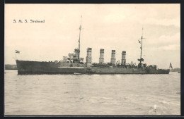 Delcampe - AK S. M. S. Stralsund Im Wasser - Krieg