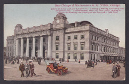 Delcampe - Postcard, United States, Chicago IL, New Chicago & Northwestern R. R. Station - Chicago