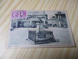 Delcampe - CPSM Ussel (19).La Place De La Poste Et La Statue De Treich Laplène - Carte Animée. - Ussel