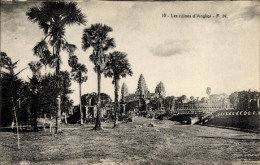Delcampe - CPA Angkor Wat Kambodscha, Die Ruinen Von Angkor, Blick Auf Einen Tempel, Palmen - China