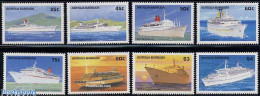 Delcampe - Antigua & Barbuda 1989 Cruise Ships 8v, Mint NH, Transport - Ships And Boats - Boten