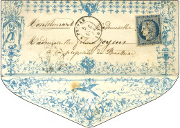 Delcampe - PC 2581 / N° 4 Bleu Foncé Belles Marges Càd T 15 St PRIVAS (6) Sur Magnifique Enveloppe Romantique Adressée à Montélimar - 1849-1850 Cérès