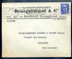 Delcampe - Marcophilie - Pub -  Laboratoires Bracquemond & Cie à Courbevoie Seine  21-08 - Pubblicitari