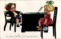 Delcampe - CPA Wo Haben Sie Denn Ihr Wehwechen, Arzt, Frau, Kinder Als Erwachsene - Sonstige & Ohne Zuordnung