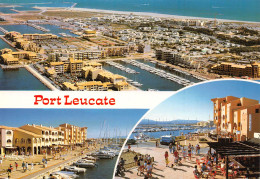 Delcampe - 11 PORT LEUCATE Multivue Port Et Plage Vue Aérienne (Scan R/V) N° 28 \MR8076 - Leucate