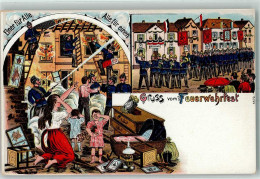 Delcampe - 13425773 - Gruss Aus Feurwehrfest  Loescharbeiten   Verlag S. Stern Nr. 1572 AK - Firemen