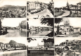Delcampe - FRANCE - Saint Girons - Église St Girons - St Valier - Pont Vieux - Salat - Champs De Mars - Vue - Carte Ancienne - Saint Girons